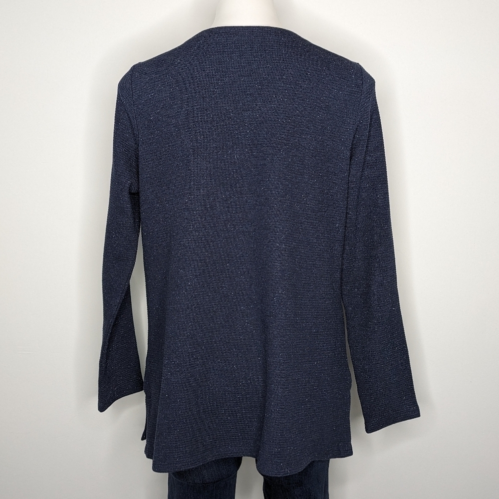 J Jill Wearever Collection blue v neck long sleeve waffle knit S - Picture 5 of 8